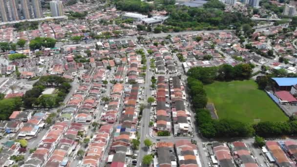 Vista Aérea Casas Vegetação Cidade Penang Avançar — Vídeo de Stock