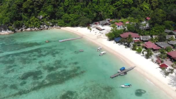 Вид Повітря Тропічний Острів Малайзії Оточенні Зелені Рухається Вперед — стокове відео
