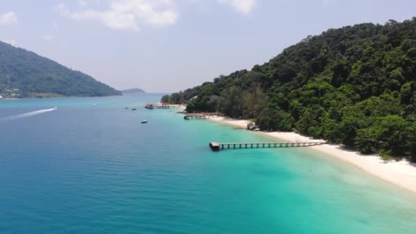 Atemberaubende Luftaufnahme Der Perhantischen Insel Malaysia — Stockvideo