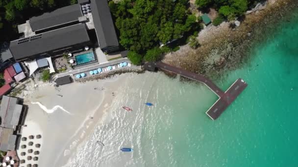 Bird Eye View Beautiful Resort Perhentian Besar Island — Stock Video
