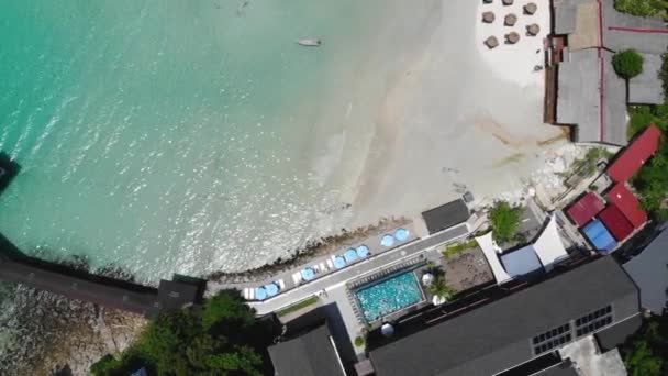 Fugleperspektiv Resorts Strand Perhentian Island Malaysia – Stock-video