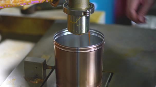 Wypełnianie Farb Maszynami Pojemnikach Fabryce Wietnamie — Wideo stockowe