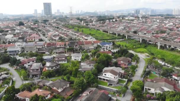 Aerial View Houses Buildings Nearby Greenery — Stock Video