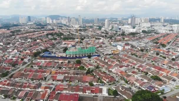 Vista Drone Belas Casas Apartamentos Petaling Jaya Malásia — Vídeo de Stock