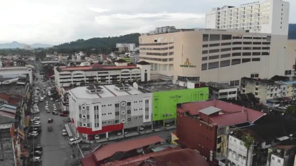 Vista Aérea Edificios Modernos Centro Comercial Taiping Día Despejado — Vídeos de Stock