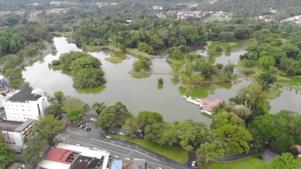 Vista Deslumbrante Drone Vegetação Perto Corpo Água Malásia — Vídeo de Stock