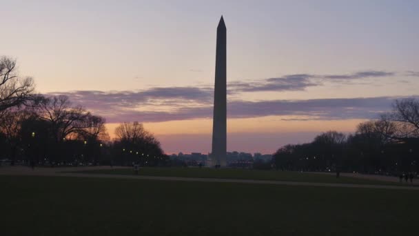 Monument Black Light Sunset Sky Static — стокове відео