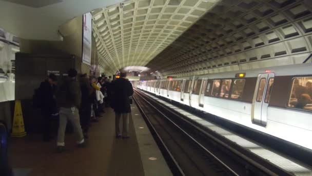 People Walking Subway Stations Trains Static — Vídeos de Stock