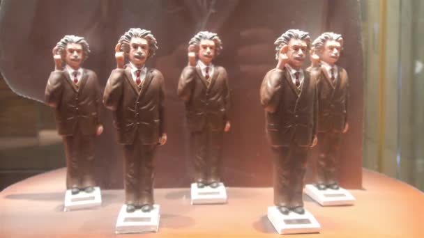 Albert Einstein Moving Figurine Shelf Showcase Static — Vídeos de Stock