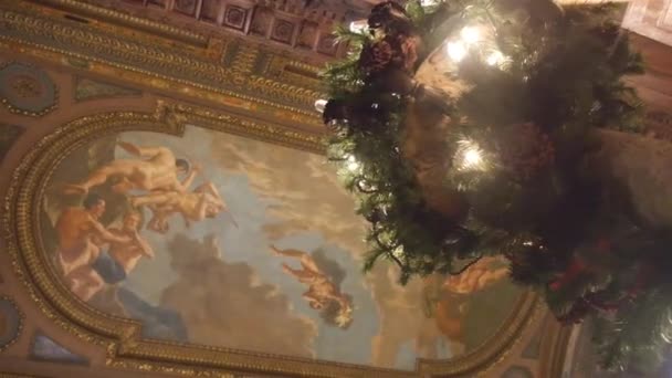 Baroque Paintings Ceiling Slide Right Left — Vídeo de Stock