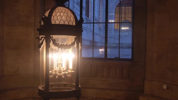 Candles Lighting Room Window Static — Vídeos de Stock