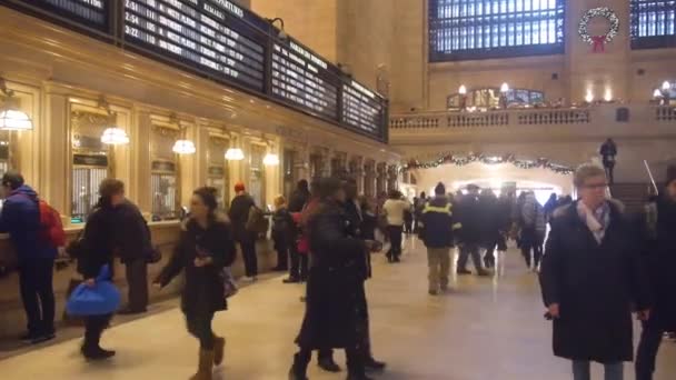 People Walking Grand Central Station Static — Vídeos de Stock