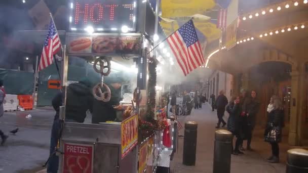 People Walking Street Food Stand Static — Αρχείο Βίντεο