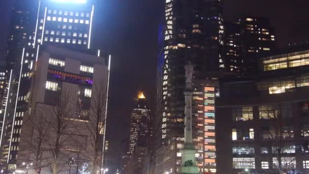 Buildings City Night Static — Vídeo de stock