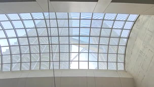 Glass Roof View Modern Shopping Mall Malaysia — Stock Video