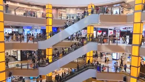 Malezya Daki Kalabalık Alışveriş Merkezi Manzarası — Stok video