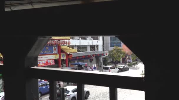 Vista Exterior Del Mercado Urbano China Malasia — Vídeos de Stock