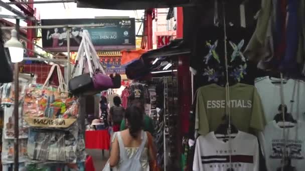 Lidé Nakupují Trhu Malajsii — Stock video
