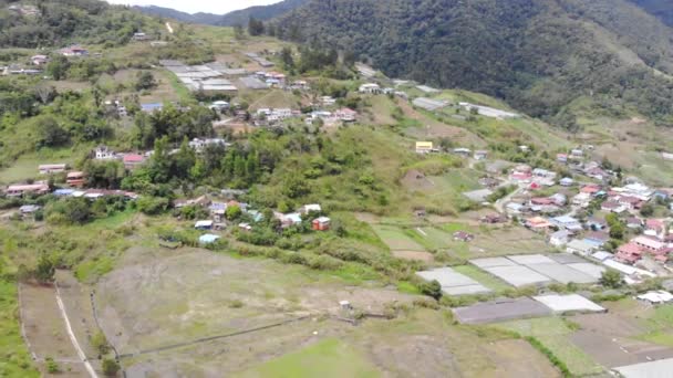 Vedere Ochi Pasăre Caselor Rezidențiale Între Pădurea Verde Tropicală — Videoclip de stoc