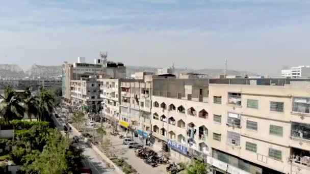 Luftaufnahme Asiatischer Gebäude Der Stadt Karatschi — Stockvideo