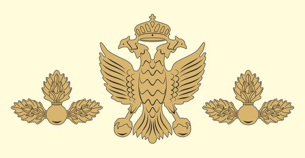 Vector image of a sign, emblem, logo in the shape of an eagle, symbol, coat of arms