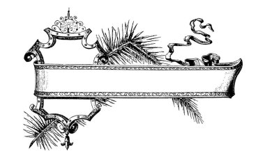19th-century engraving of typographic decoration. Published in Proben-Album, Buchdruckerei Julius Klinkhardt, Leipzig, Germany (1881).