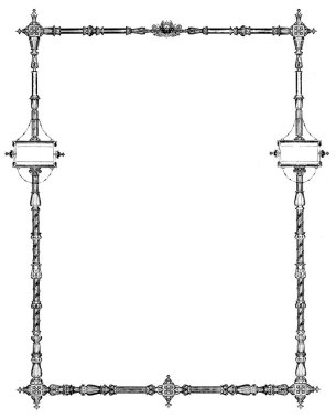 Antique engraving of typographic frame. Published in Proben-Album, Buchdruckerei Julius Klinkhardt, Leipzig, Germany (1881).