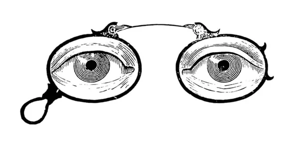Antique 19th-century illustration depicting eyes looking through glasses. Published in Proben-Album, Buchdruckerei Julius Klinkhardt, Leipzig, Germany (1881).