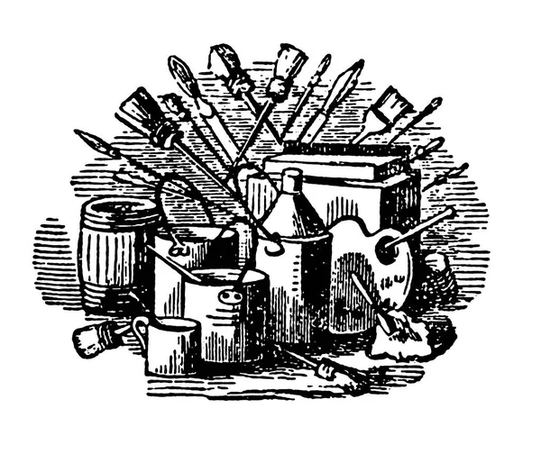 19th-century illustration of painting print. Published in Proben-Album, Buchdruckerei Julius Klinkhardt, Leipzig, Germany (1881).