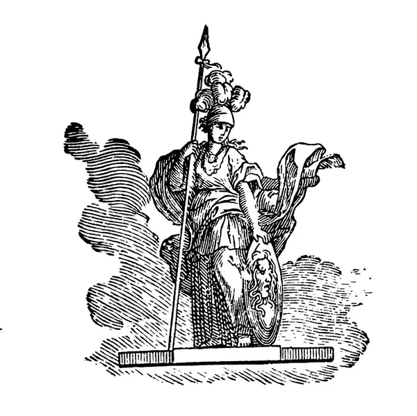Antique 19th-century illustration of Roman goddess. Published in Proben-Album, Buchdruckerei Julius Klinkhardt, Leipzig, Germany (1881).