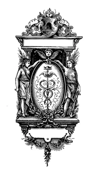 Antique engraving of vignette. Published in Proben-Album, Buchdruckerei Julius Klinkhardt, Leipzig, Germany (1881).