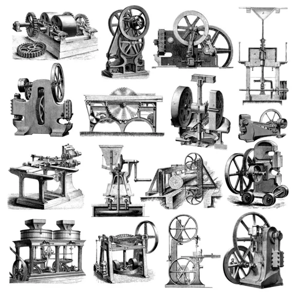 Antique engraving of a set of machines.