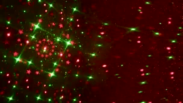Темно Зеленому Червоному Тонкому Градієнті Фон Переміщуючи Багатокольорові Фігури Промені — стокове відео