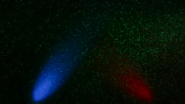 Auf Schwarzem Feinkörnigem Hintergrund Blinkt Rotes Grünes Und Blaues Licht — Stockvideo