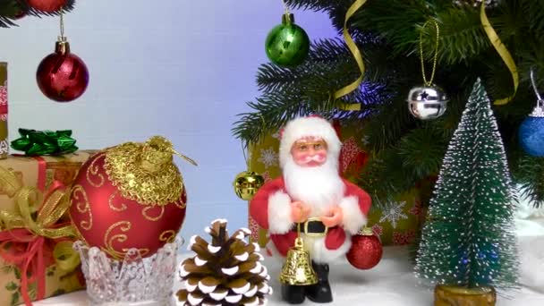 Detailní Vánoční Kompozice Světlém Pozadí — Stock video