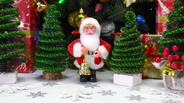 Bela Placa Vídeo Natal Com Árvores Natal Papai Noel — Vídeo de Stock