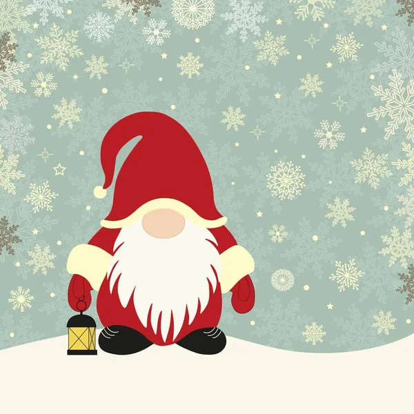 Noel Baba Ile Tebrik Kartı Christmas Illüstrasyon — Stok Vektör