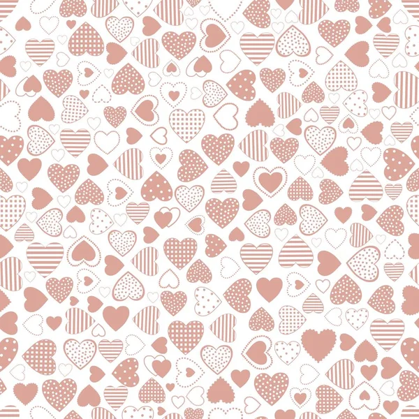 Nahtloses Muster Mit Herzen Glücklicher Valentinstag lizenzfreie Stockvektoren