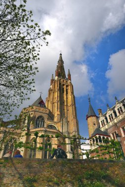 Bruges, Belgium - 29th April 19:cCathedral in the city of Bruges clipart