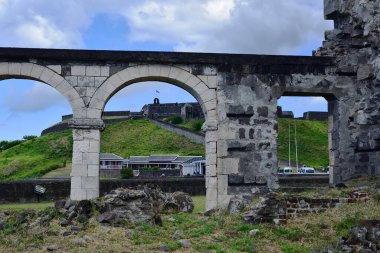 Brimstone Hill Kalesi, St Kitts - 31 Ocak 2024: Subay Mahallesi 'nden George Kalesi