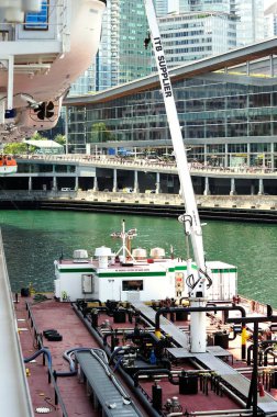 Vancouver, Canada - 23rd June 2024:ITB Supplier bunkering the cruise ship in Vancouver harbour clipart