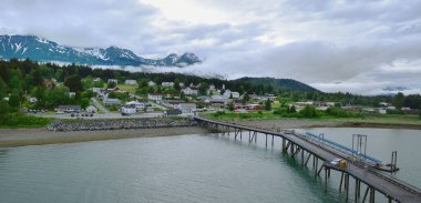 Sitka, Alaska, ABD - 28 Haziran 2023: Sitka 'ya giden iskele