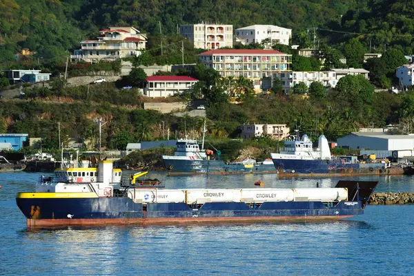 stock image Tortola, British Vigin Islands - 30th January 2024:'Midnight Reign' with its cargo in the bay of Tortola