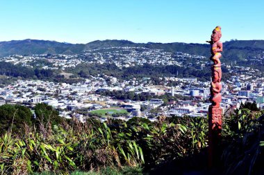 Mount Victoria, Wellington, New Zealand - 21st April 2024:The cricket ground from Mount Victoria clipart