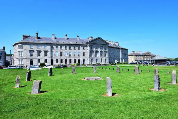The Green Beaumaris, Beaumaris, Anglesey, Wales - 19 Haziran 2025: The standing stone circle on the green 