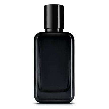 Siyah şampuanlı gerçekçi siyah plastik şişe