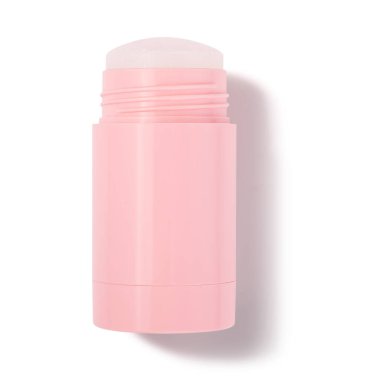 Beyaz arka planda izole edilmiş kapaklı pembe plastik şişe