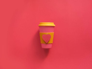 Bamboo reusable mug for coffee to go. Sustainable Valentines day gift