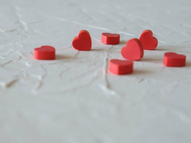 White background red hearts valentines day background. 