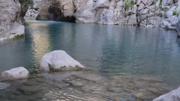 Spectacular Canyon Shkallet Tujanit Its Rapids Rocky Escarpments Tirana Albania — Stock Video